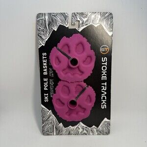 Stoke Tracks Ski Pole Baskets Purple Mountain Lion Paw Tracks - New in Package!